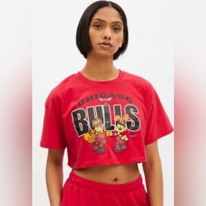 NBA x Garfield Colab "Chicago Bulls" Cropped Tee.
Size: Medium - P2P 21"